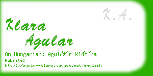 klara agular business card